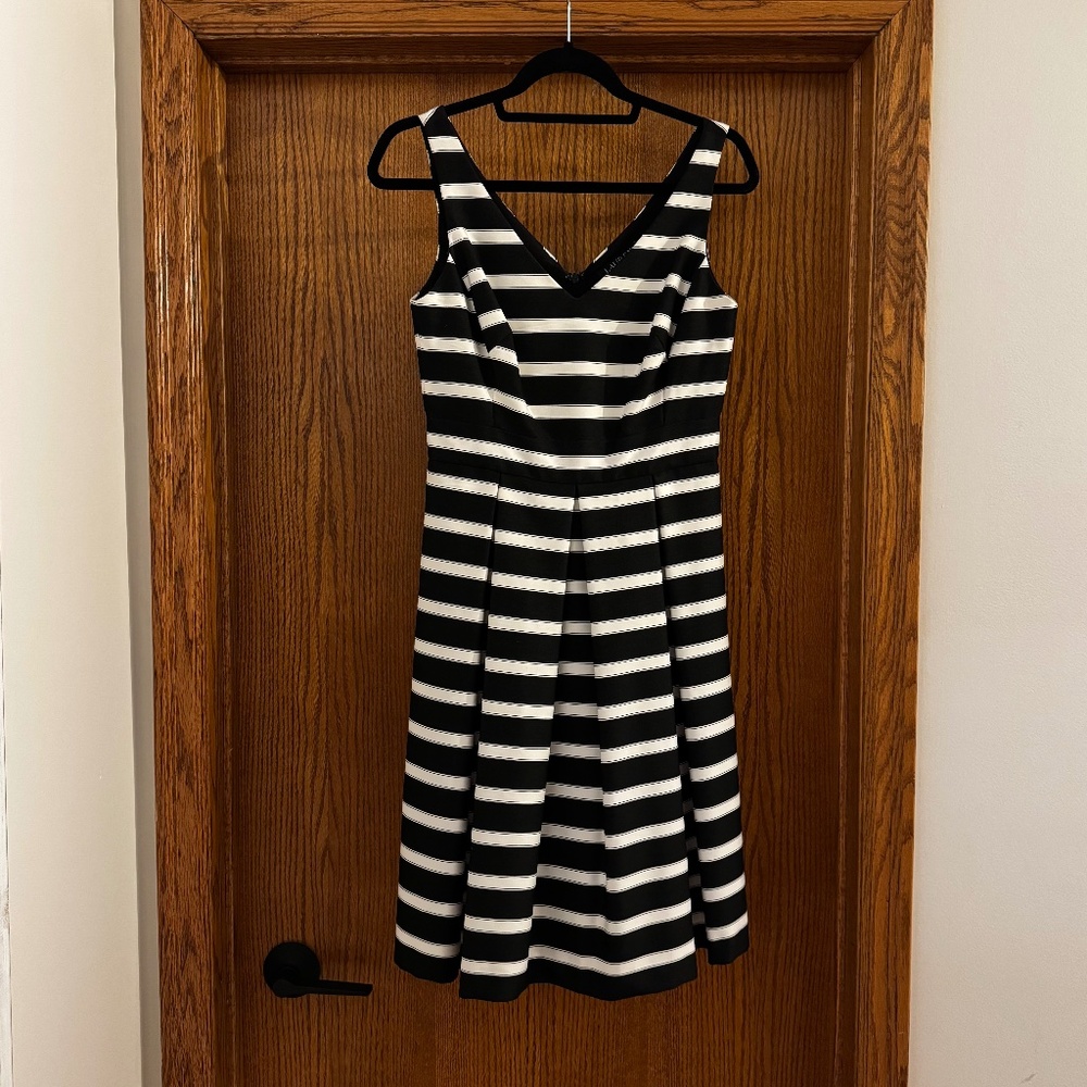 Fit and flare striped dress